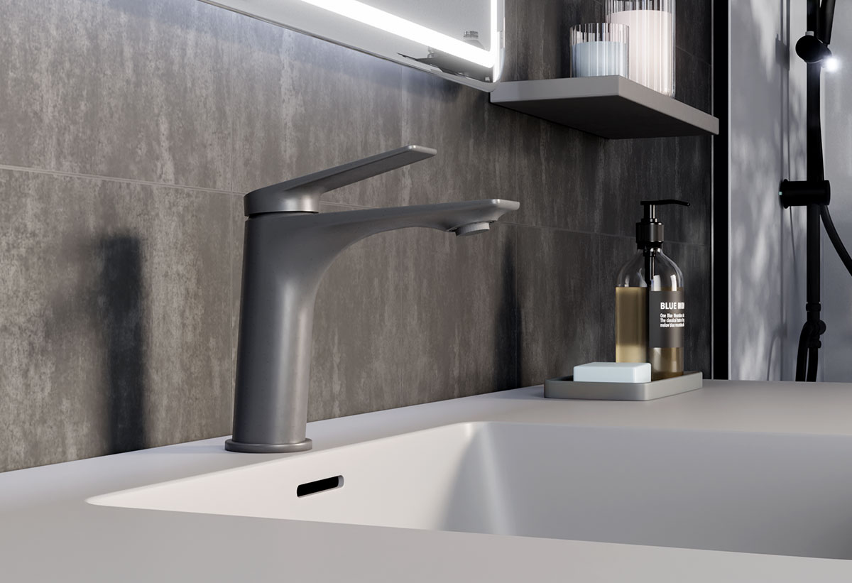 Παρουσίαζει τη μπαταρία σε ένα μοντέρνο μπάνιο